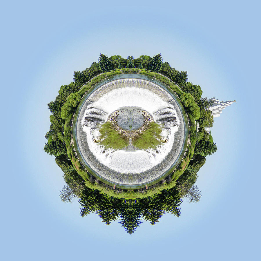 Idaho Falls Temple Mirrored Stereographic Projection Photograph by K Bradley Washburn