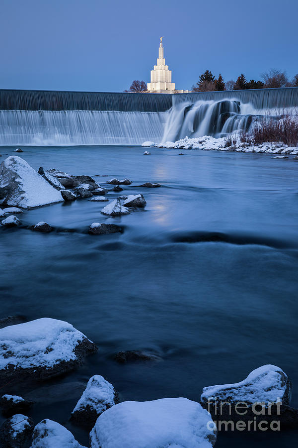 Idaho Falls Temple - Winter Photograph by Bret Barton