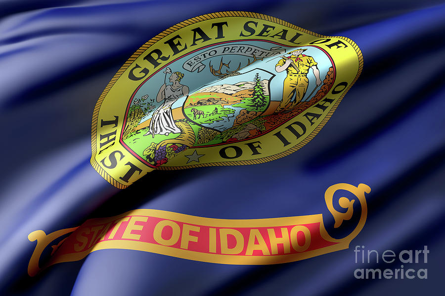 Boise Digital Art - Idaho State flag by Enrique Ramos Lopez