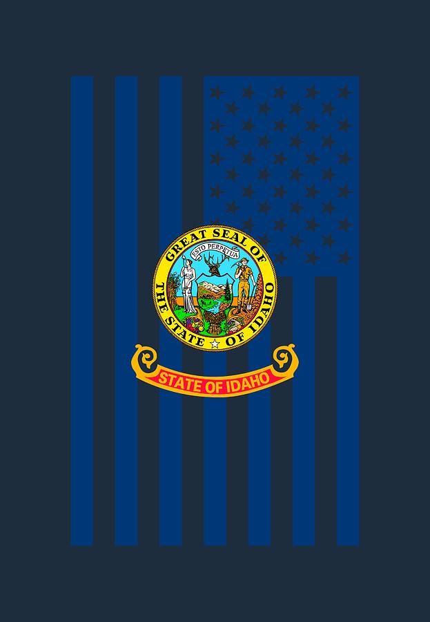 Idaho State Flag Graphic USA Styling Digital Art by Garaga Designs