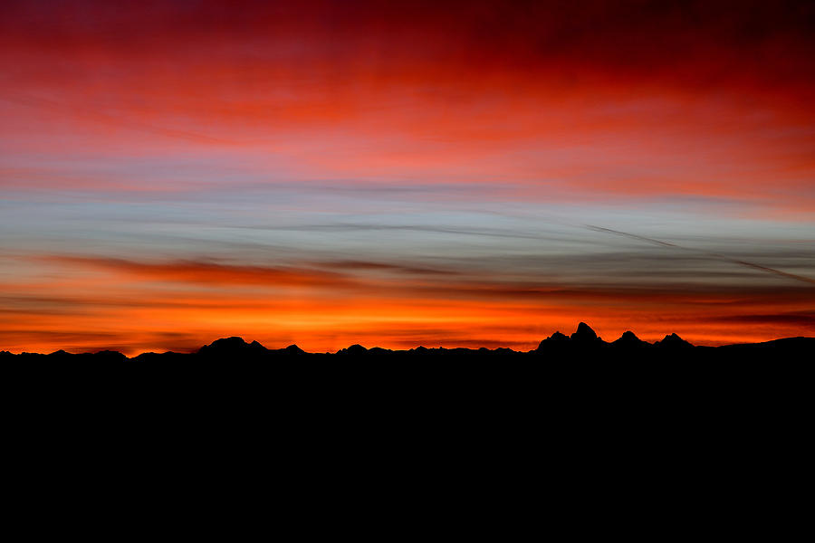 Idaho Tetons Silhouetted Sunrise Photograph by Michael Morse - Fine Art ...