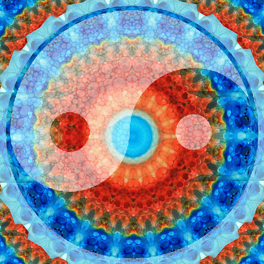 Ideal Balance Yin and Yang by Sharon Cummings Painting by Sharon Cummings
