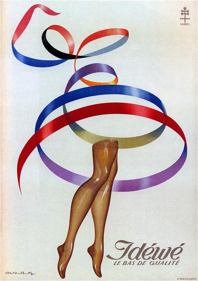 Idewe - Stockings - Minimal Vintage Advertising Poster Mixed Media by Studio Grafiikka