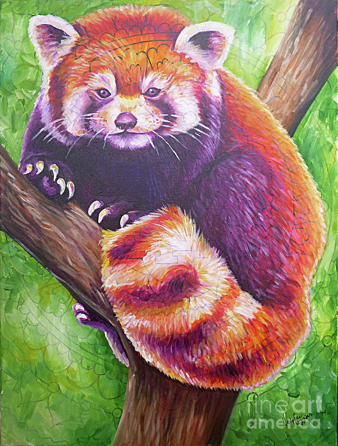 Wildlife Painting - Idgie, Red Panda by Natalie Huggins