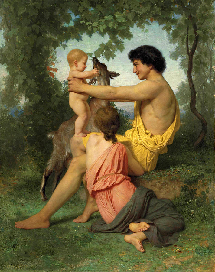 Idyll. Ancient Family Painting by William-Adolphe Bouguereau