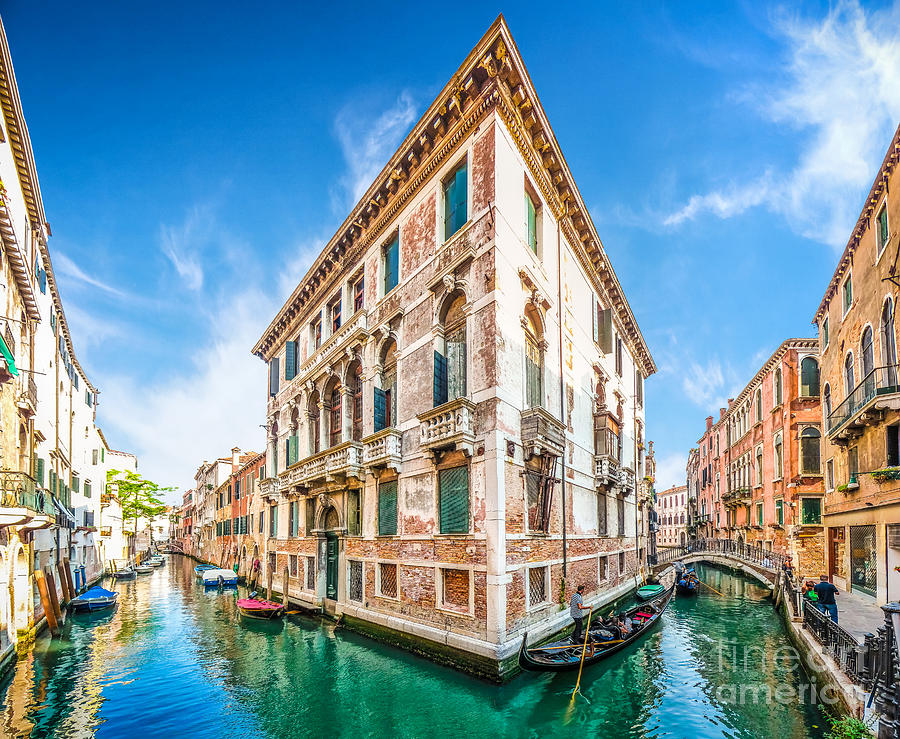 Architecture Photograph - Idyllic canal in Venice by JR Photography