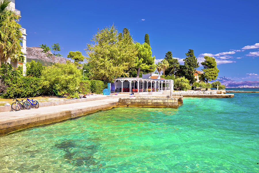 Idyllic turquoise beach in Kastela bay view Photograph by Brch Photography
