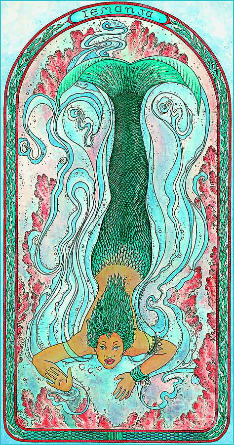 Mermaid Painting - Iemanja by Kristian Johnson Michiels
