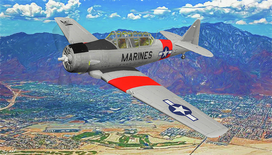 IEW-CAF SNJ5 Texan - Oil Digital Art by Tommy Anderson