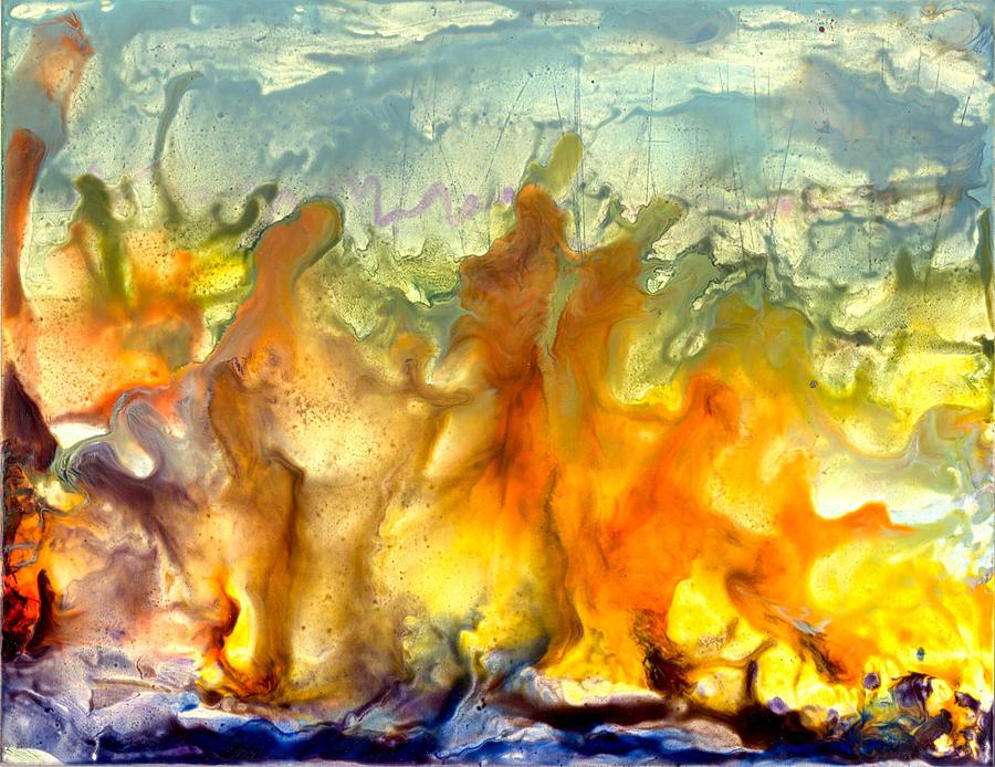 If flames could speak Painting by Heather Hennick