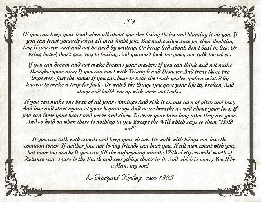 If - If Poem by Rudyard Kipling