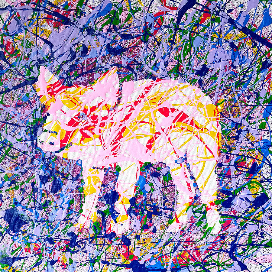 Abstract Painting - If Pollock Had a Pig by Eric Gibbons