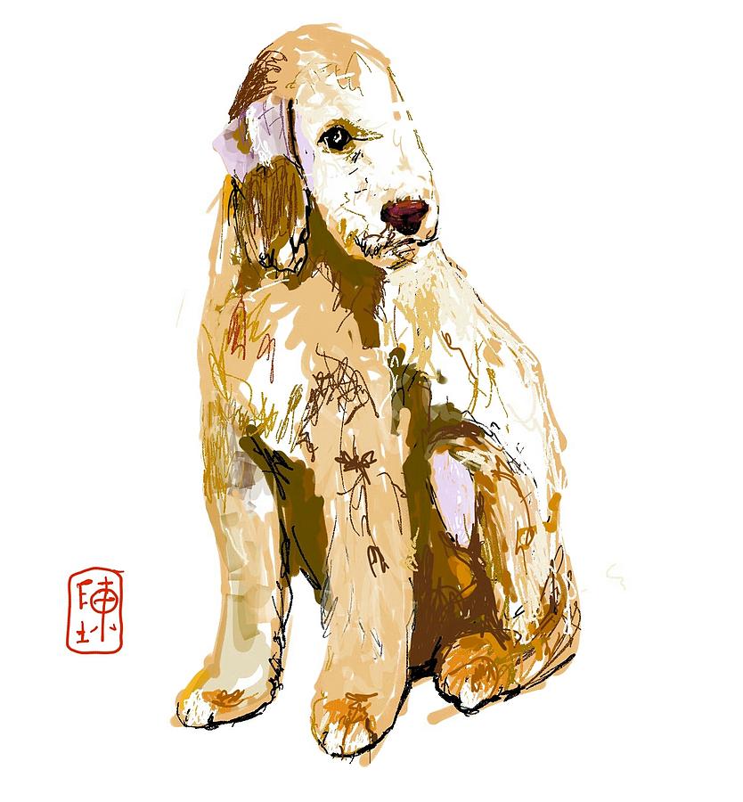Iggy dog gone digital  Digital Art by Debbi Saccomanno Chan