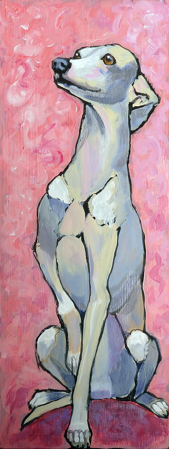 Iggy on Pink Painting by Ande Hall