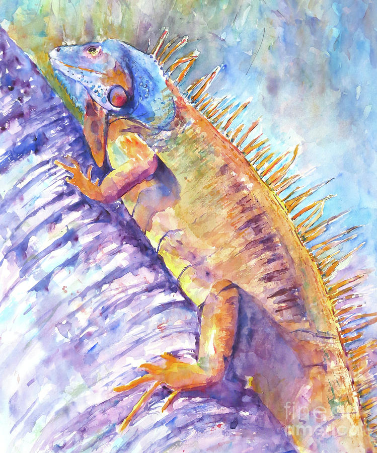 Iguana #4 Painting by Claudia Hafner