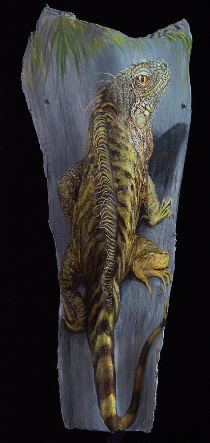 Iguana Be A Great Day Painting by Nancy Lauby