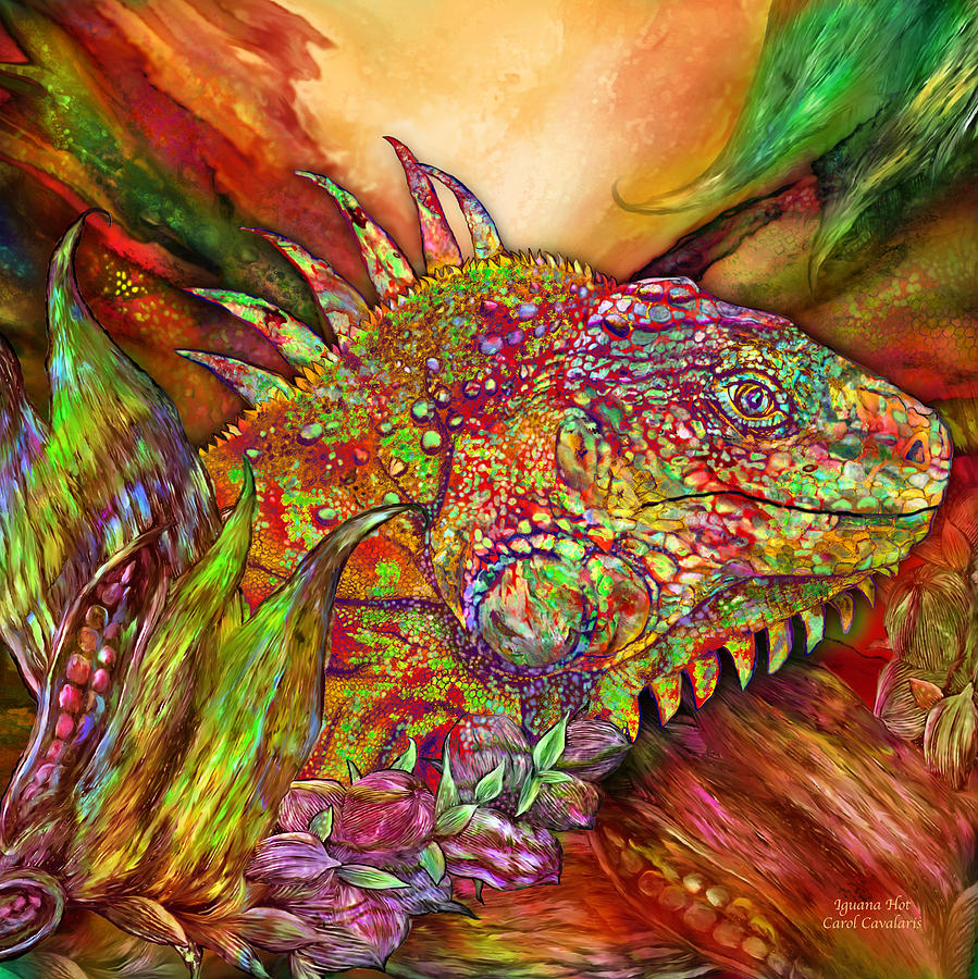 Reptile Mixed Media - Iguana Hot by Carol Cavalaris