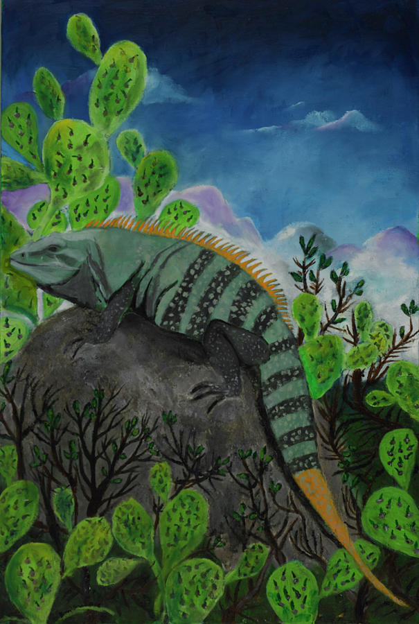 Cozumel Painting - Iguana Rock by Jason Rosenstock Cozumel Painting - Iguana Rock by Jason Rosenstock