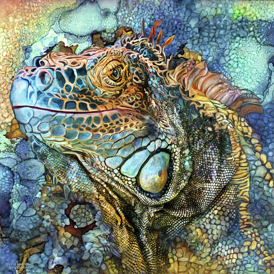 Iguana - Spirit Of Contentment Mixed Media by Carol Cavalaris