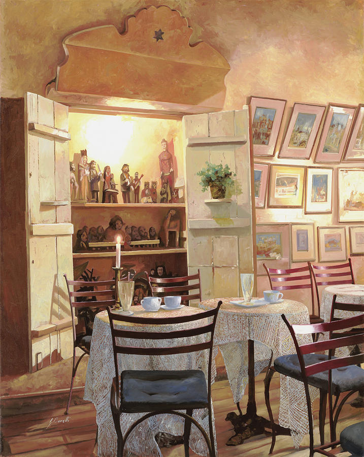 Wine Painting - Il Caffe Dellarmadio by Guido Borelli