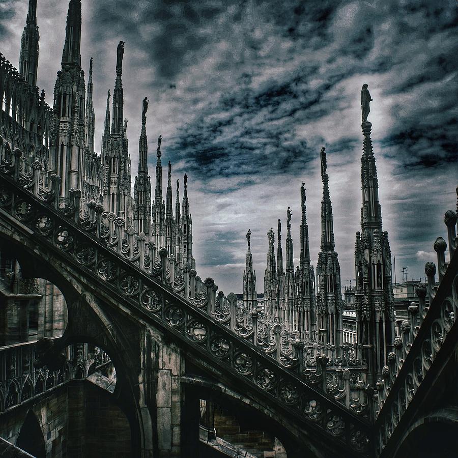 Architecture Photograph - Il Duomo Milan Study 18 by Leonard Rosenfield