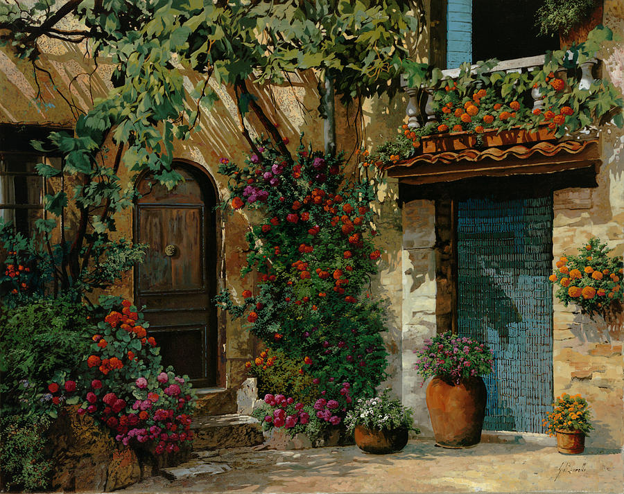 Landscape Painting - Il Giardino Francese by Guido Borelli Landscape Painting - Il Giardino Francese by Guido Borelli