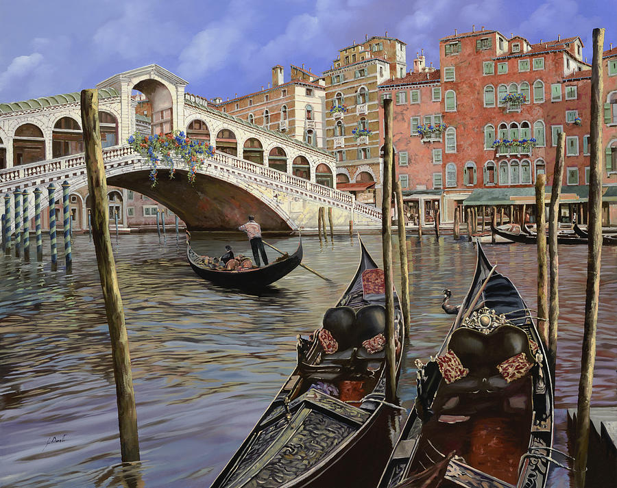 Venice Painting - Il Ponte Di Rialto by Guido Borelli