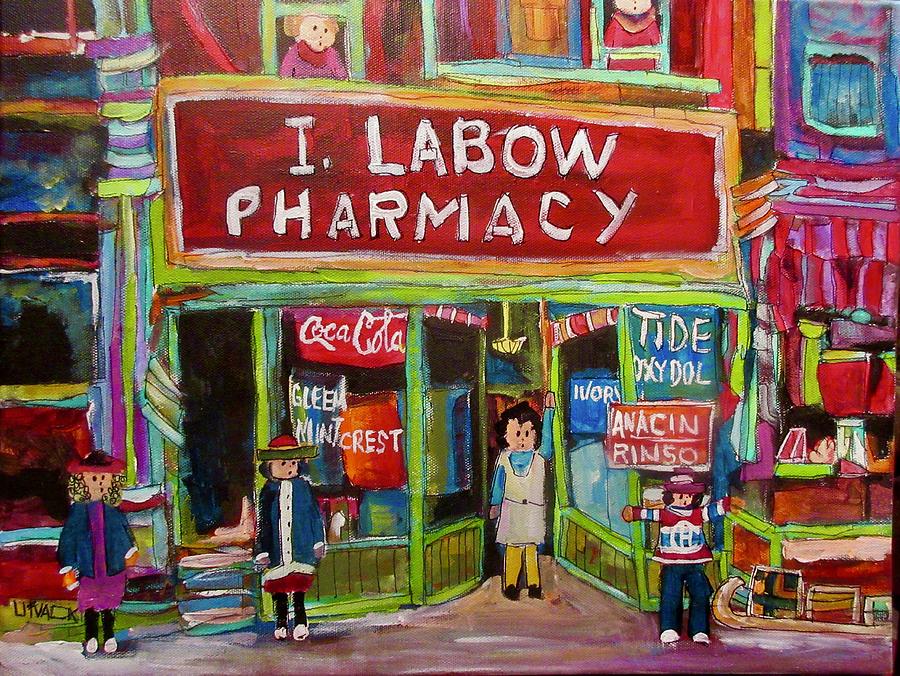 I. Labow Pharmacy Painting by Michael Litvack