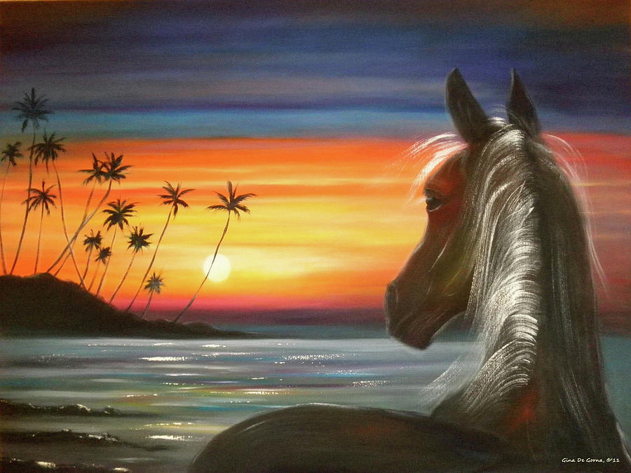 Horse Painting - Ill Be There by Gina De Gorna