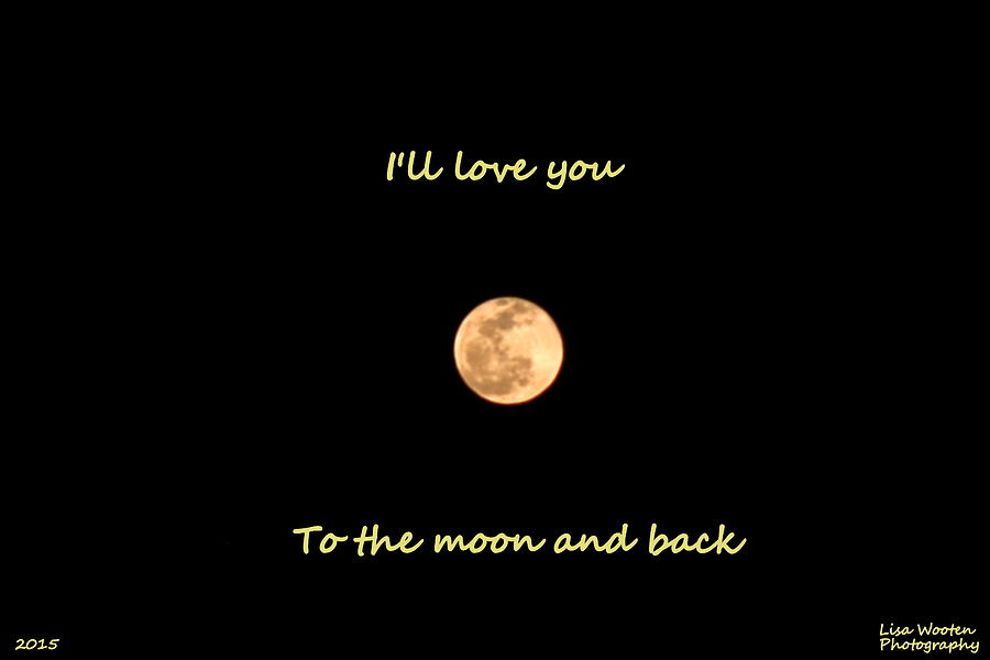 Space Photograph - Ill Love You To The Moon And Back by Lisa Wooten