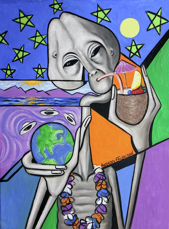 Space Ship Painting - Illegal Alien Anthony Falbo by Anthony Falbo