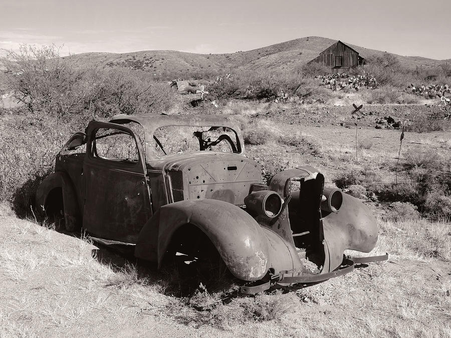 Illegally Parked, Monochrome Photograph by Gordon Beck
