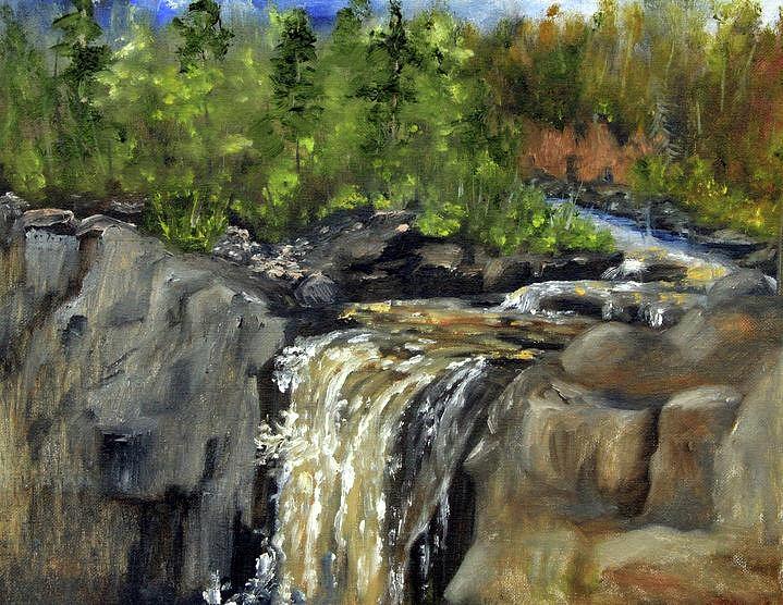 Waterfall Painting - Illgen Falls by Joi Electa