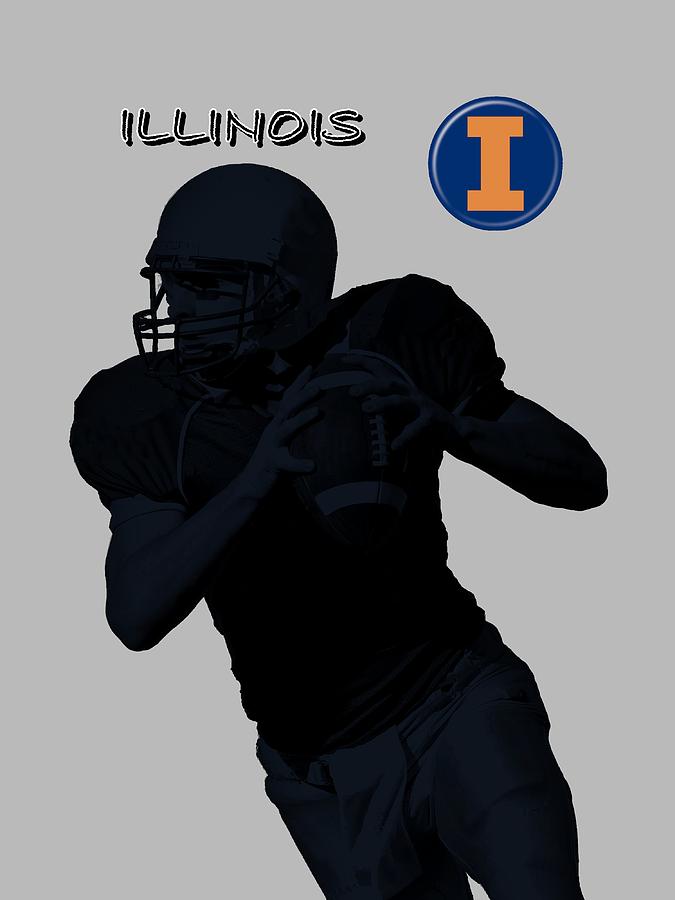 Illinois Football Digital Art by David Dehner