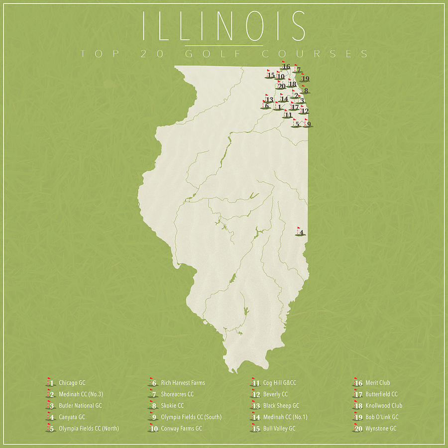 Illinois Golf Courses Digital Art by Finlay McNevin Pixels