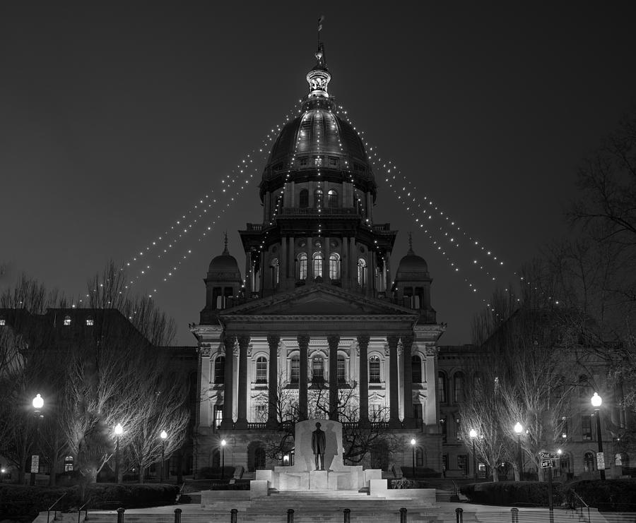 Illinois State Capitol B W Photograph by Steve Gadomski