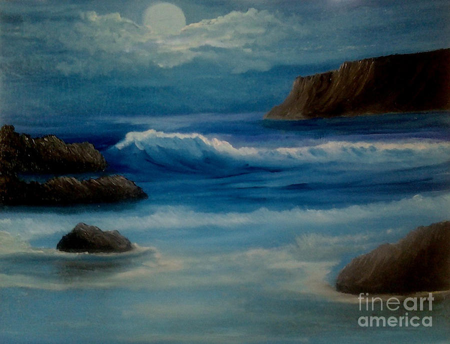 Seascape Painting - Illuminated by Holly Martinson