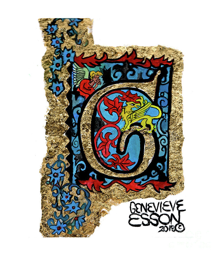 Illuminated Letter G #2 Painting by Genevieve Esson