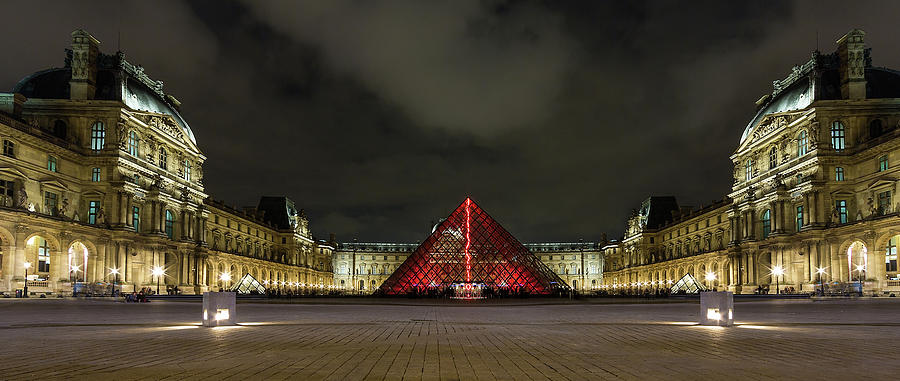 Illuminated Louvre Museum, Paris Photograph by Maggie Mccall
