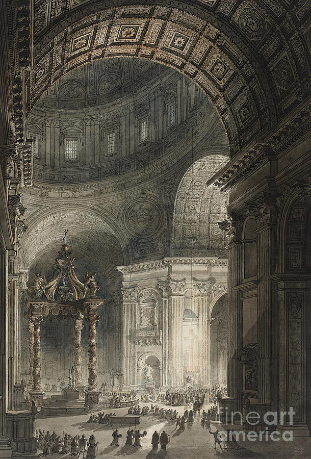 Illumination of the Cross in St. Peters on Good Friday, 1787 Drawing by Giovanni Battista Piranesi