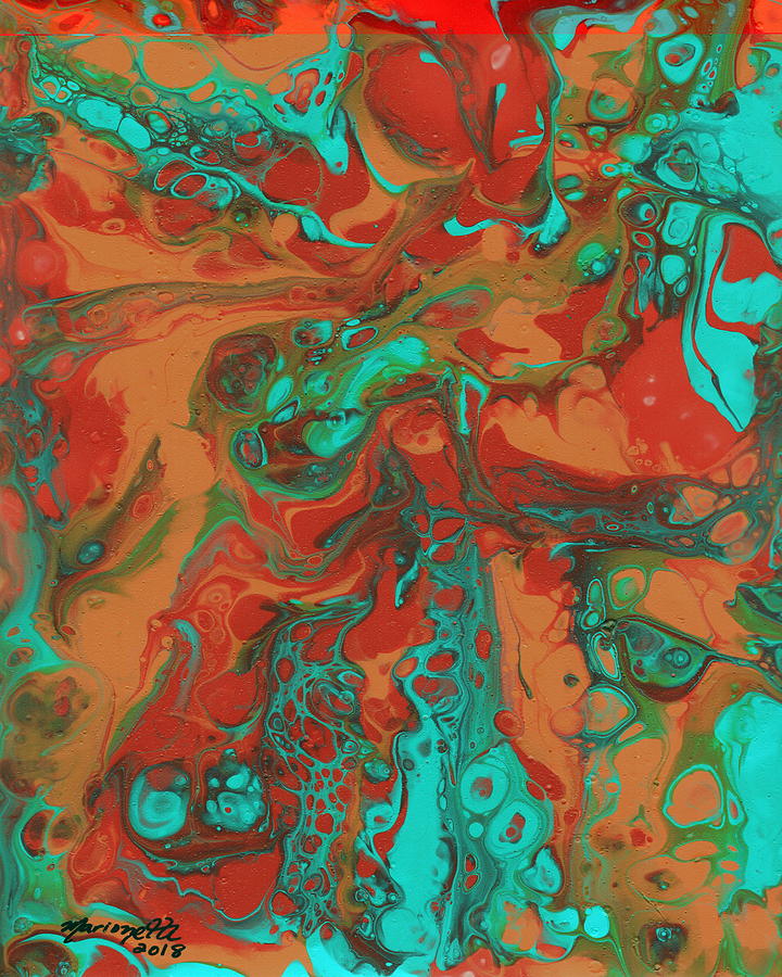 Acrylic Pours Painting - Illusion by Marionette Taboniar