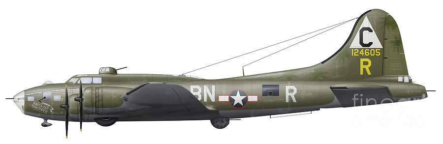 Illustration Of A Boeing B-17f Knockout Digital Art