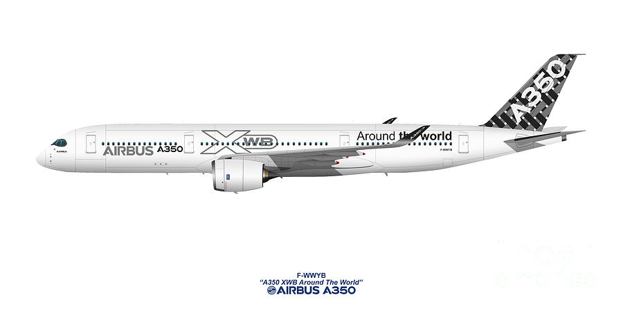 Airbus Digital Art - Illustration Of Airbus A350 F-wwyb by Steve H Clark Photography Airbus Digital Art - Illustration Of Airbus A350 F-wwyb by Steve H Clark Photography