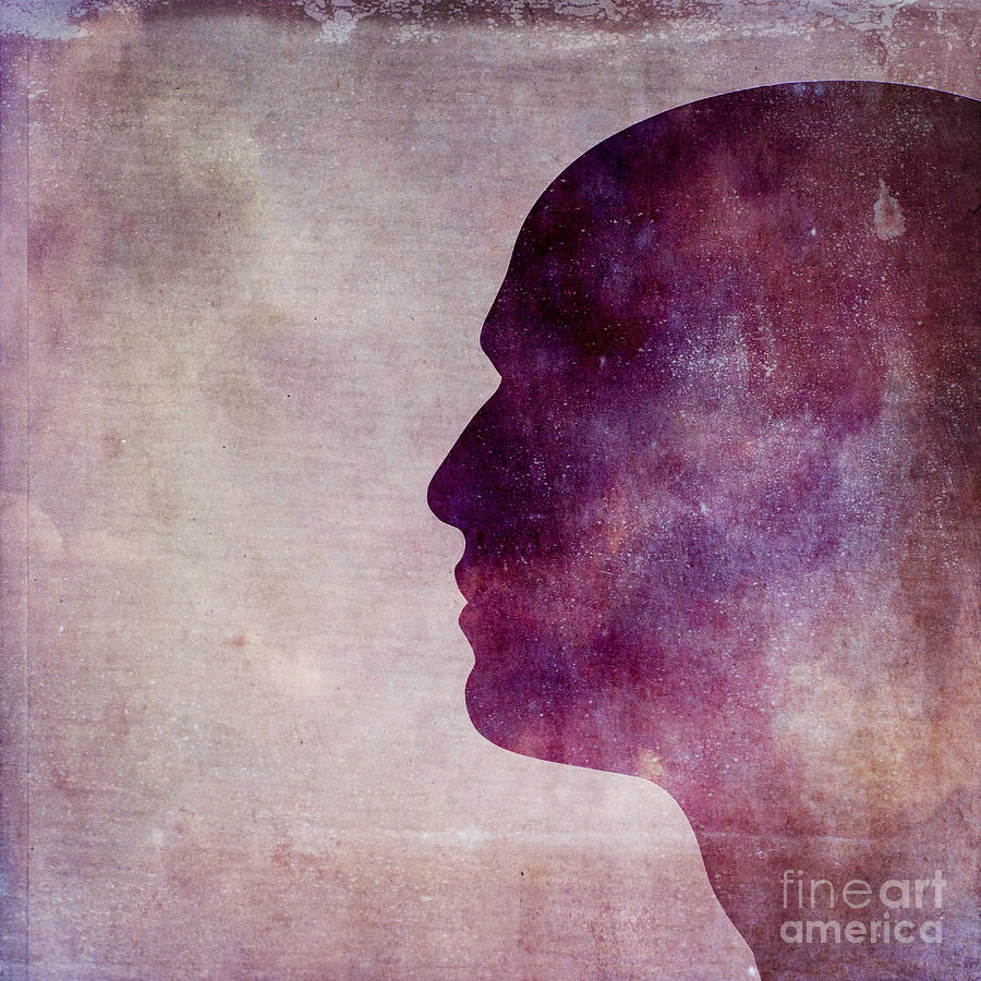 Portrait Photograph - Illustration of human head. Silhouette by Bernard Jaubert