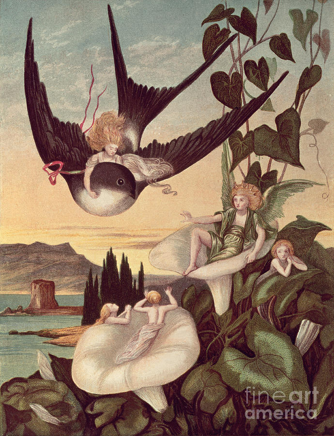 Illustration to Thumbkinetta Painting by Eleanor Vere Boyle and Hans Christian Andersen