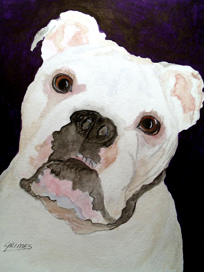 Im a Bull Dog Painting by Carol Grimes