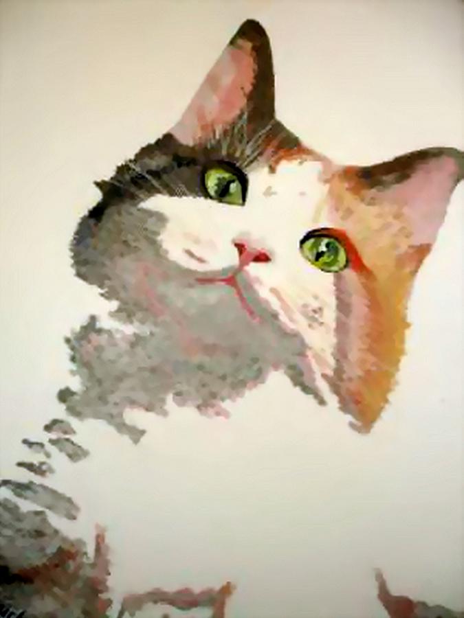 Cat Painting - Im All Ears by Taiche Acrylic Art