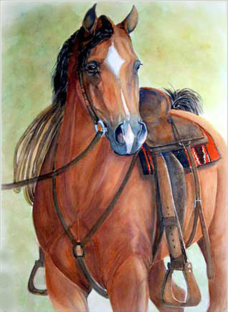 Horse Painting - Im Ready by Gina Hall