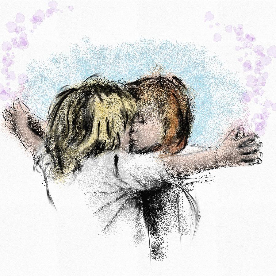 Boy Digital Art - Im so glad to see you by Richard Okun Boy Digital Art - Im so glad to see you by Richard Okun