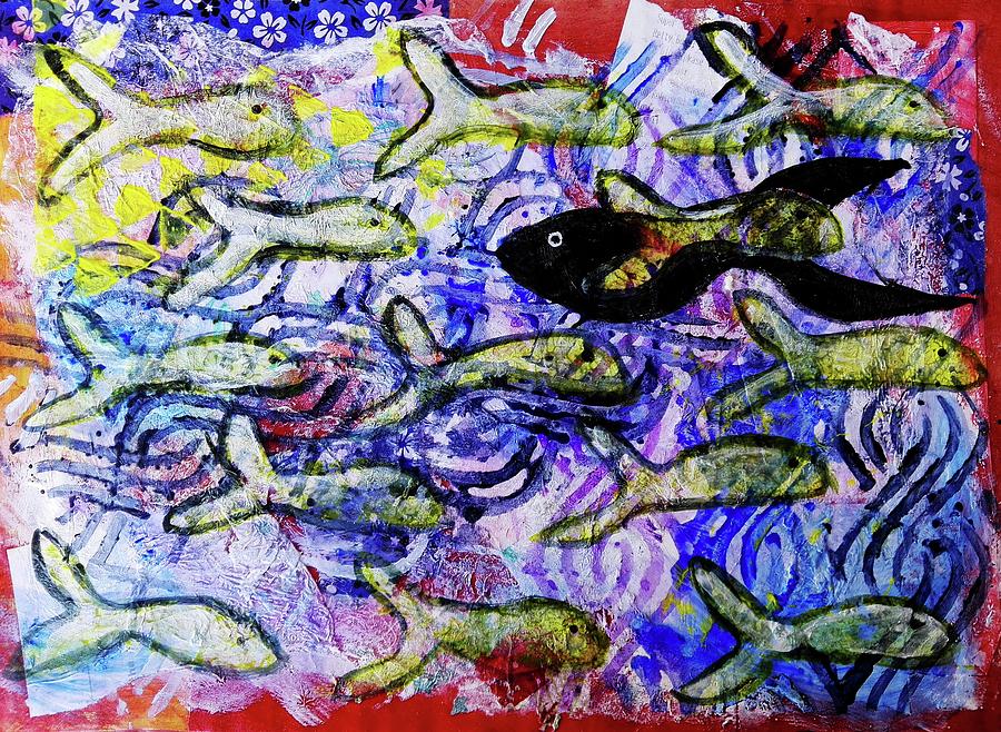 Im The Black Fish Of The Family Mixed Media by Mimulux Patricia No